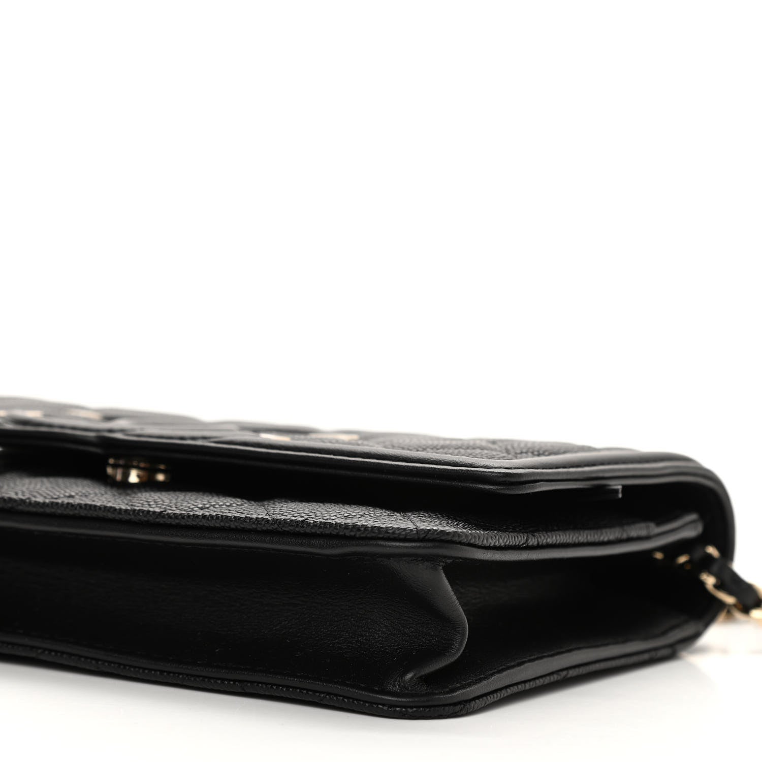 Chanel Caviar Quilted CC Filigree Wallet On Chain WOC Black 11 of 12