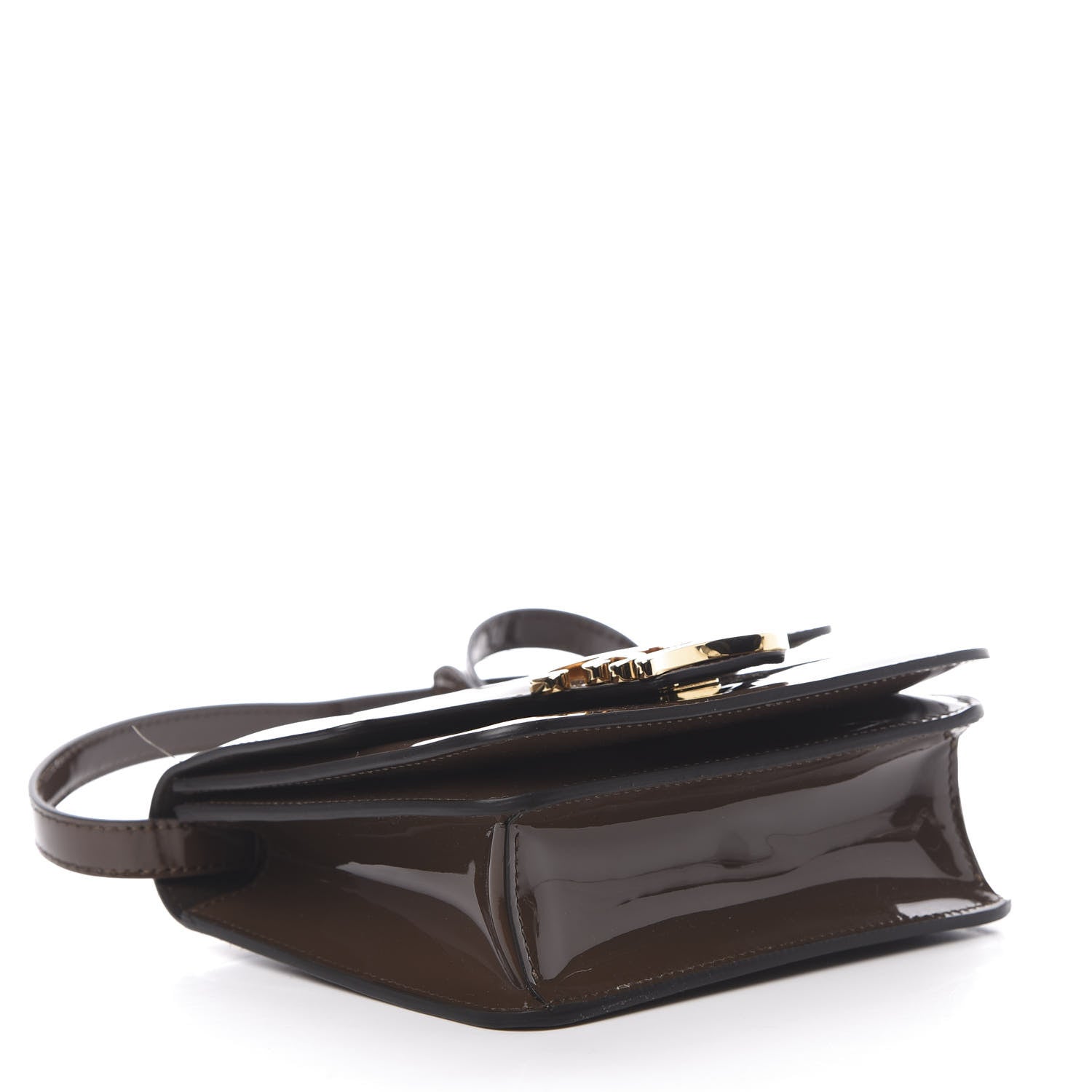 Fendi Vitello Vernice Mou Karligraphy Crossbody Bag Ebano 4 of 12