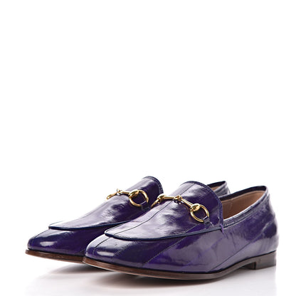 Gucci Eel Womens Jordaan Loafers 38 Purple 3 of 10