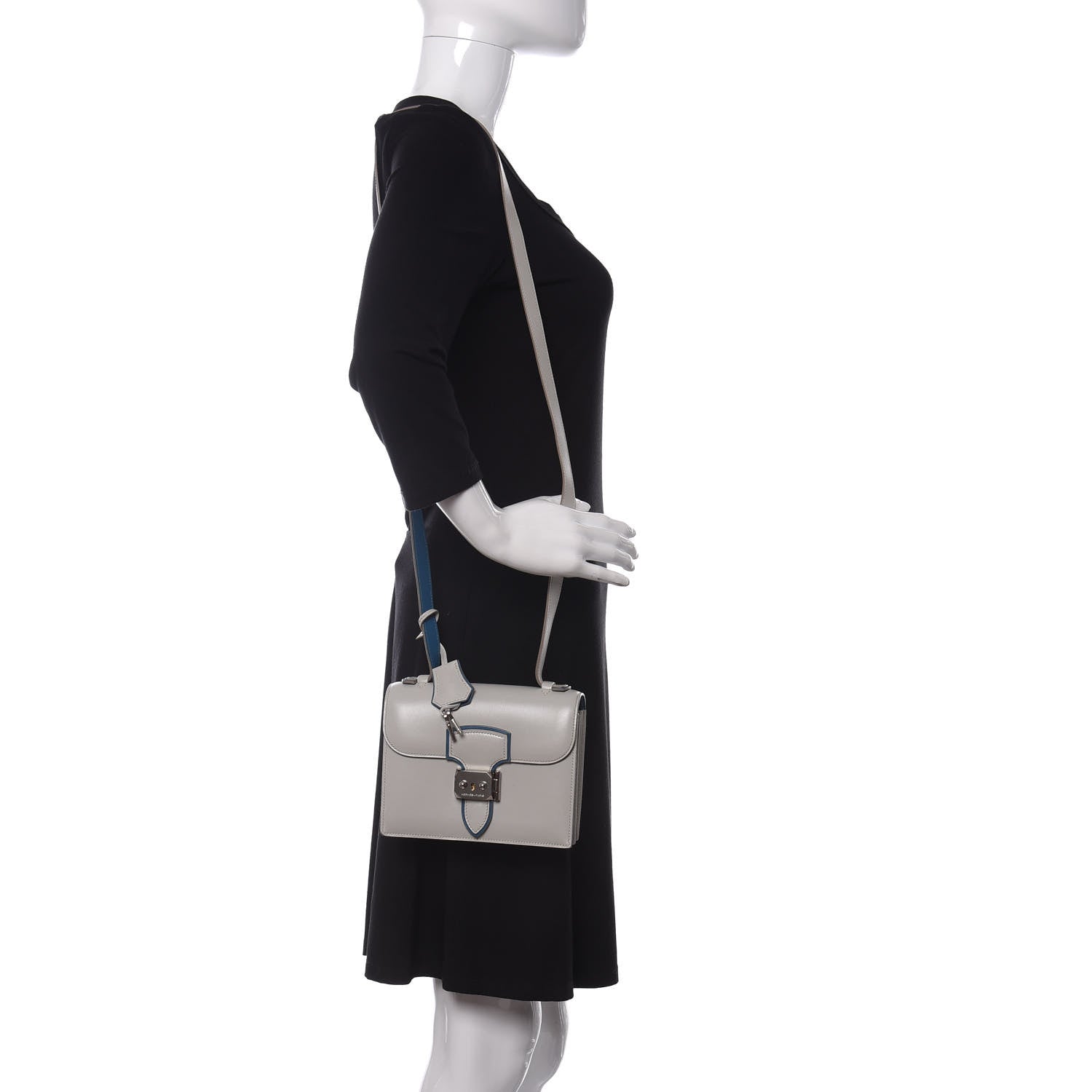 Hermes Tadelakt Chevre Mysore Mini Illico Gris Perle Bleu Izmir 2 of 9