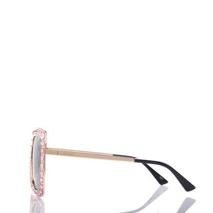 Gucci Metal Acetate Crystal Oversize GG0115S Sunglasses Rose Gold 3 of 8