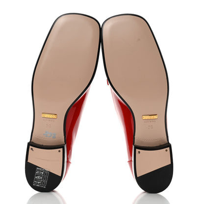 Gucci Vernice Womens Baby Horsebit Square Toe Loafers 36 Maple Red 5 of 8