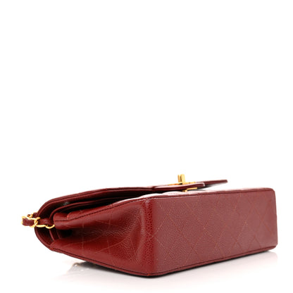 Chanel Caviar Quilted Small Double Flap Dark Red 4 of 10