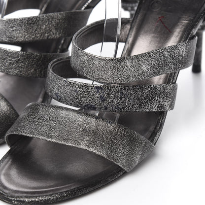 Chanel Cracked Metallic Calfskin Pearl Sandals 41 Dark Silver 14 of 16