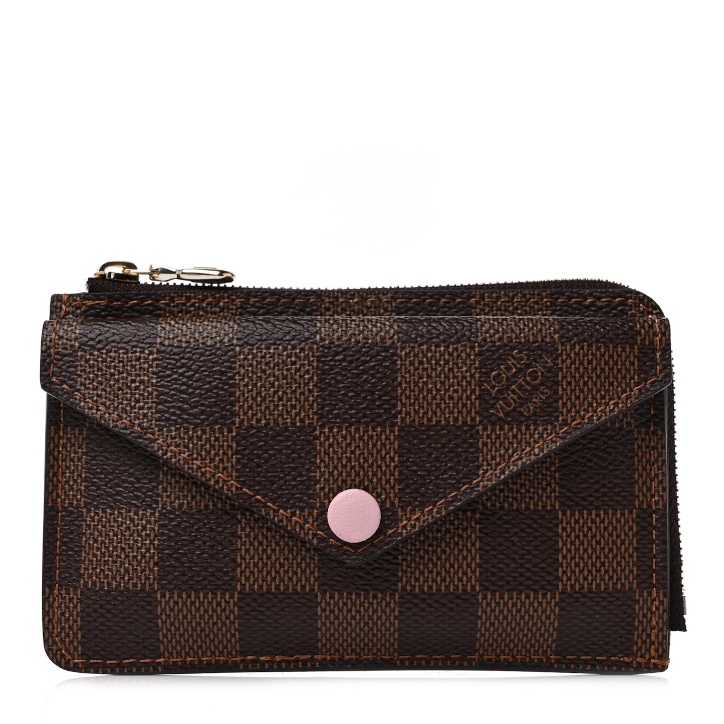 Damier Ebene Recto Verso Card Holder Rose Ballerine