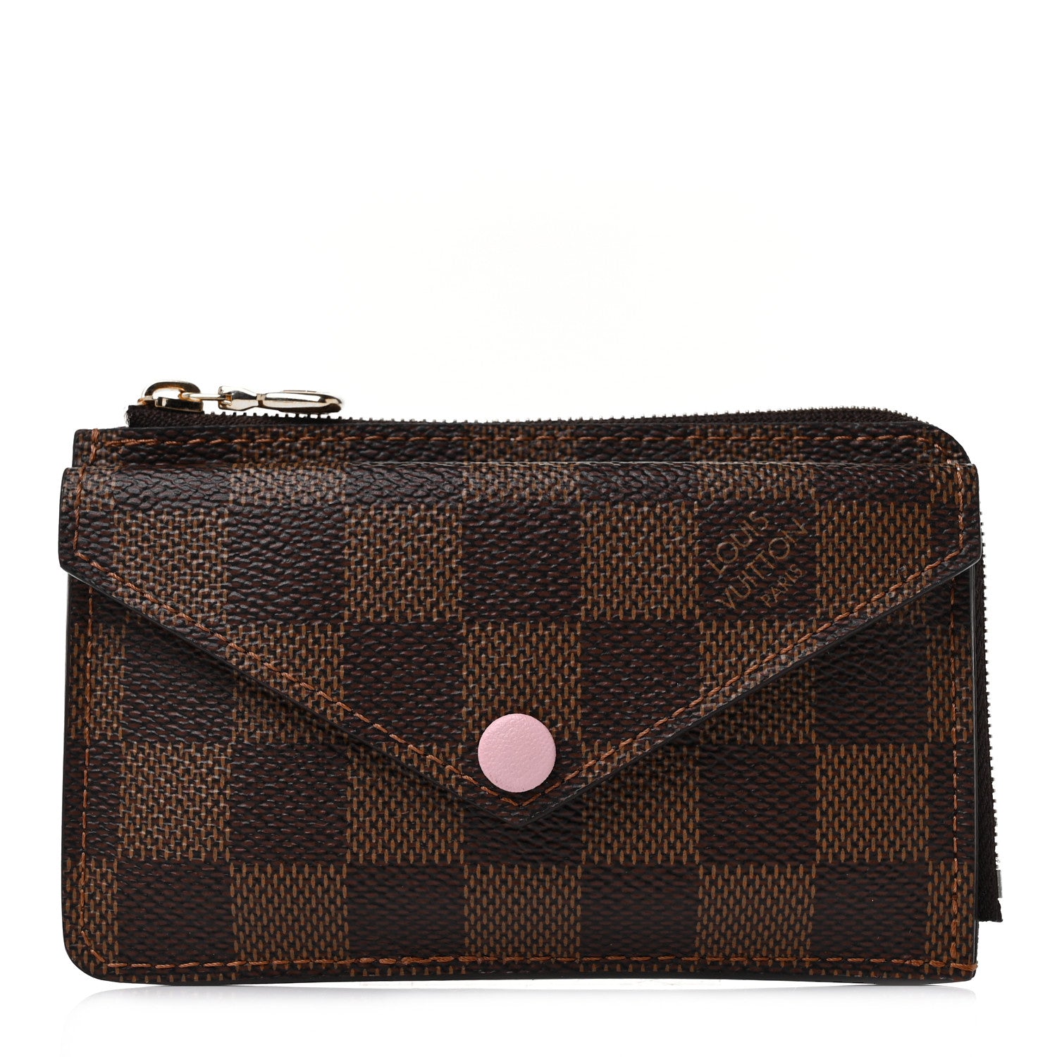 Louis Vuitton Damier Ebene Recto Verso Card Holder Rose Ballerine 1 of 9