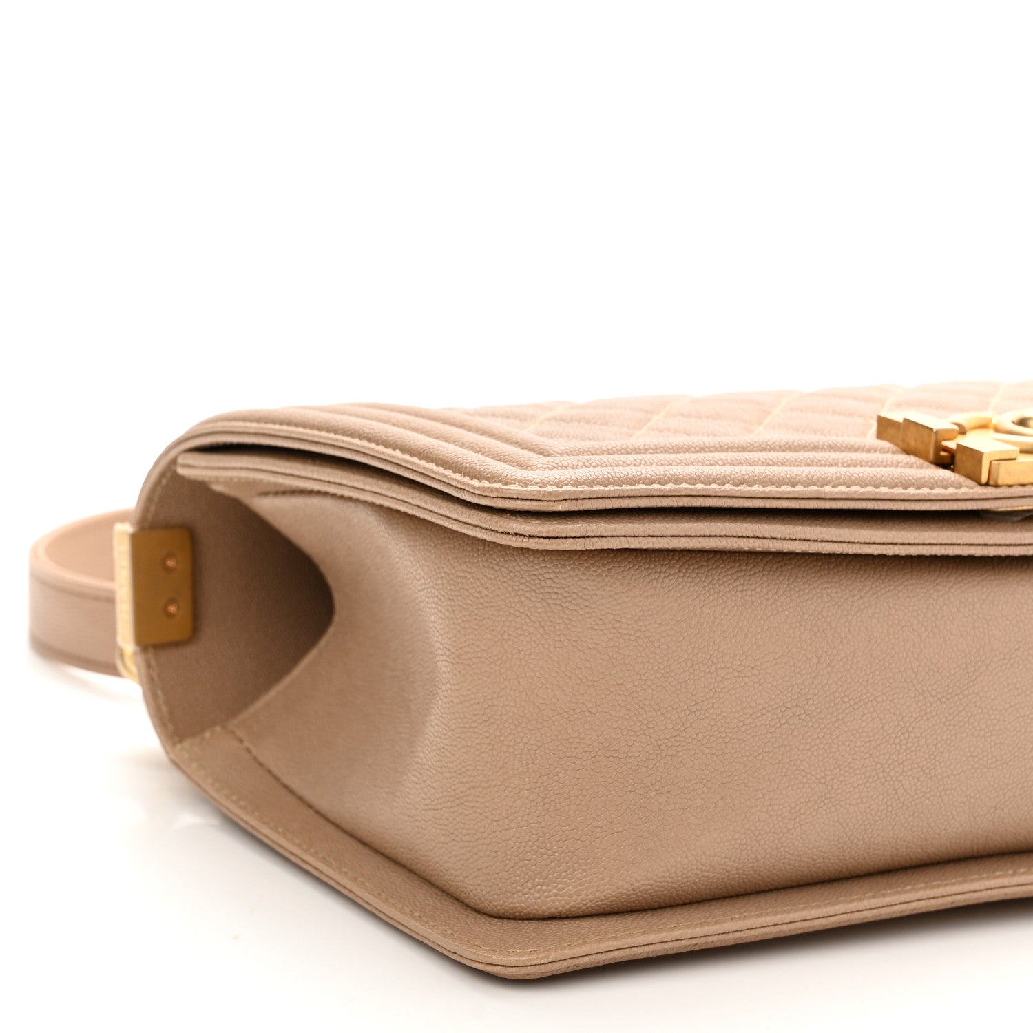Chanel Caviar Quilted Medium Boy Flap Beige 8 of 10