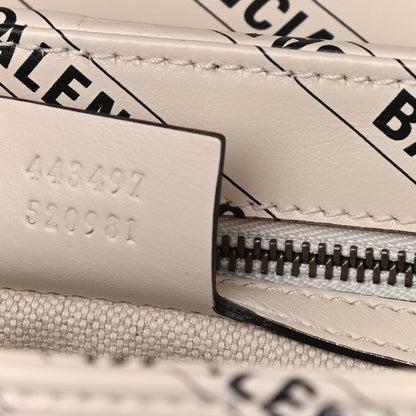 Gucci X BALENCIAGA Calfskin Matelasse Logo Print Small GG Marmont Shoulder Bag White 7 of 10