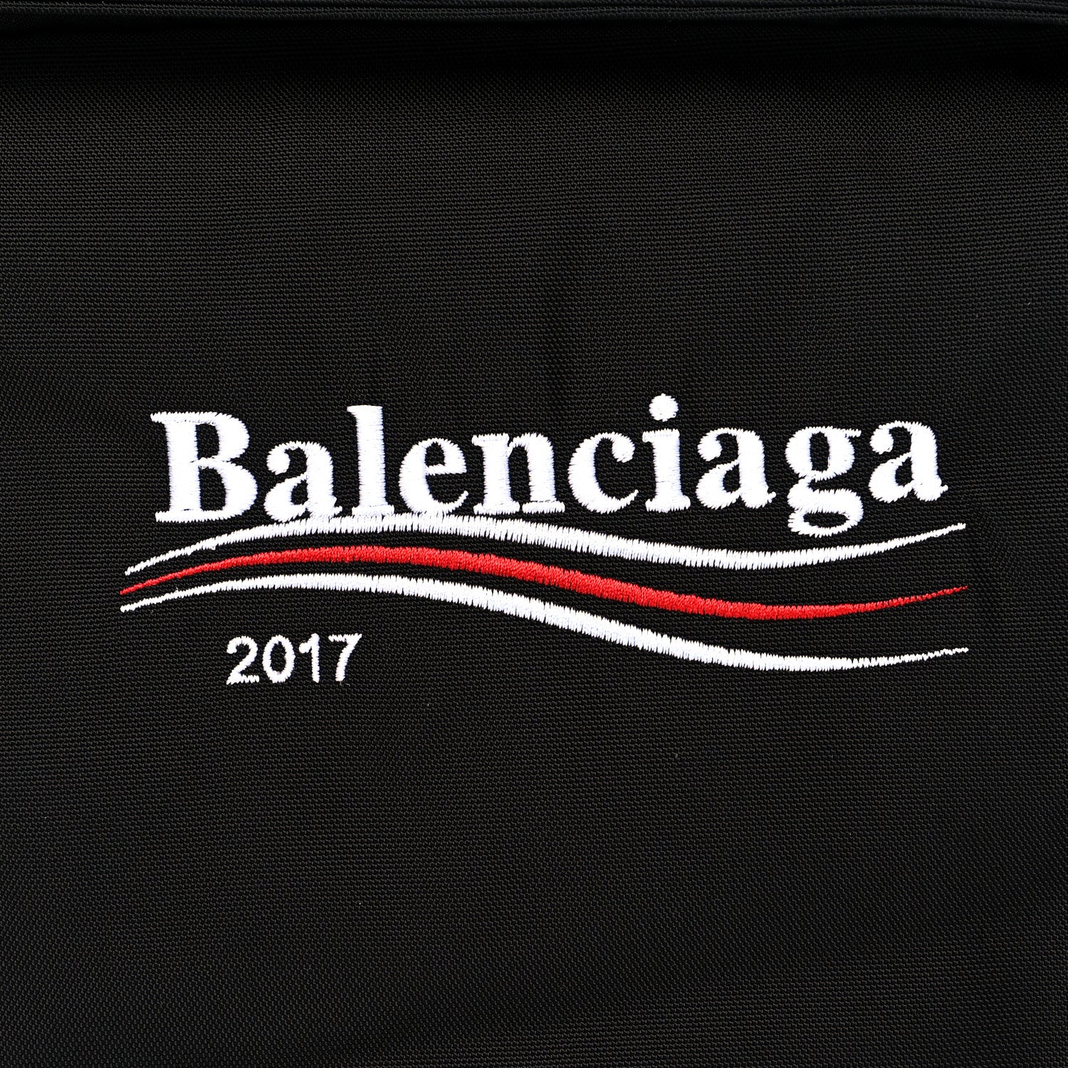 Balenciaga Nylon Political Campaign Logo Embroidered Documents Case Black 7 of 9