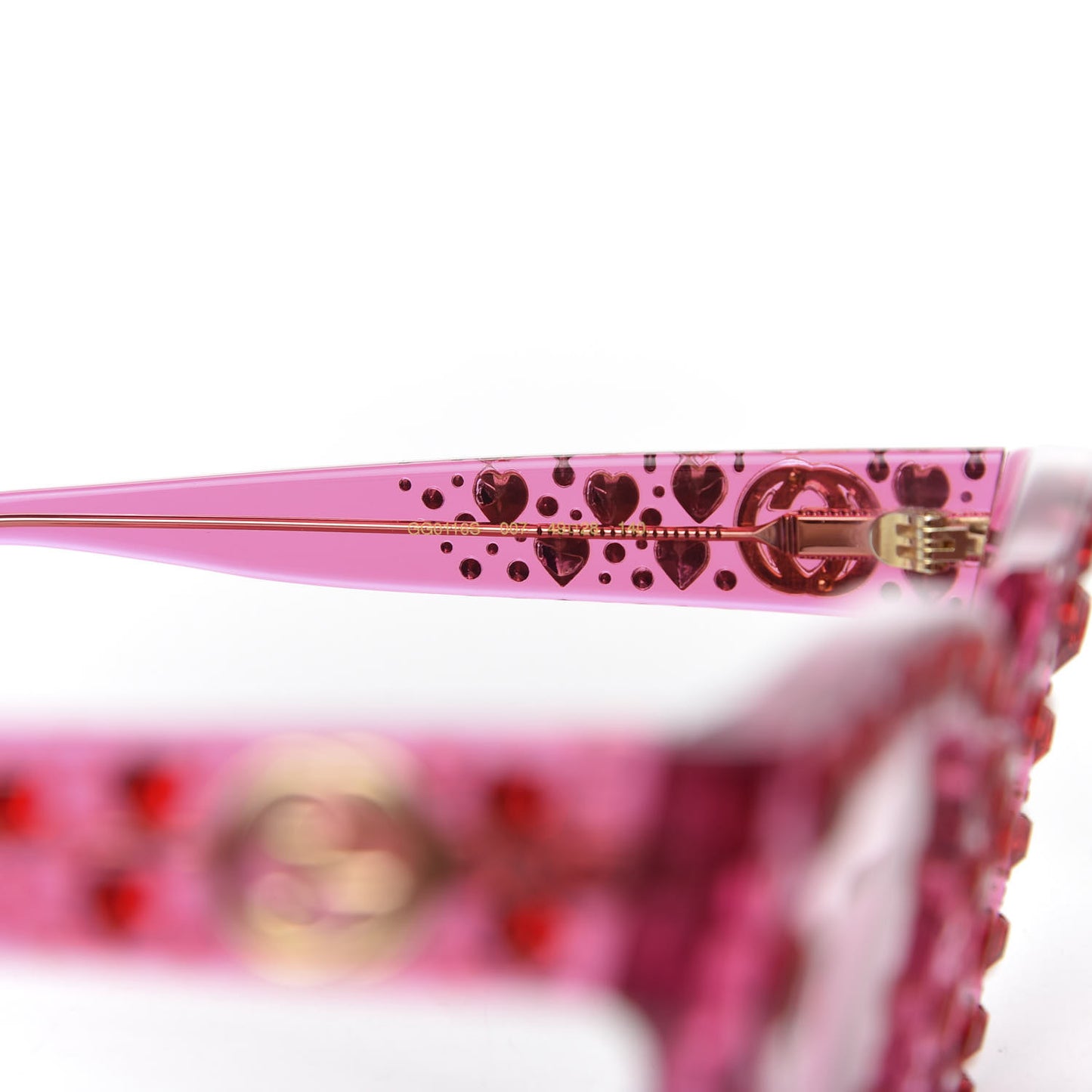 Acetate Crystal Heart GG0116S Sunglasses Fuchsia