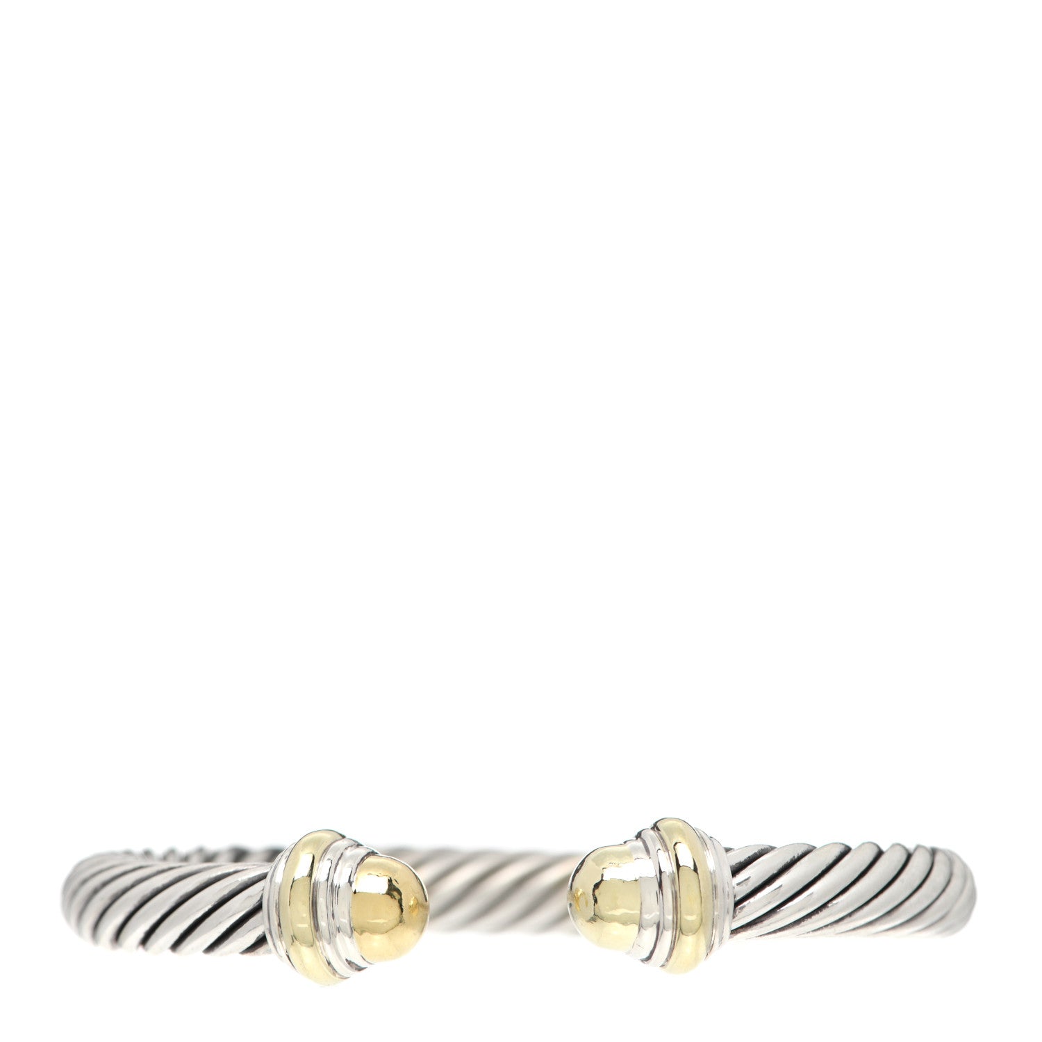 David Yurman Sterling Silver 14K Yellow Gold 7mm Cable Classics Bracelet 1 of 4