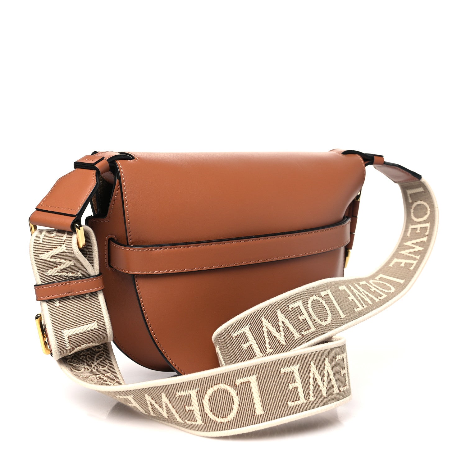 Loewe Calfskin Jacquard Small Gate Dual Bag Tan 3 of 9