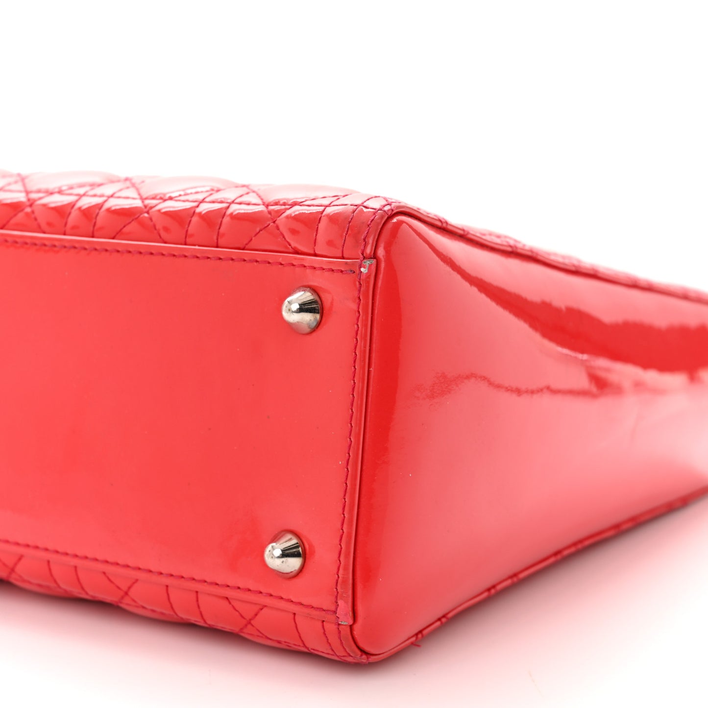 Patent Cannage Large Lady Dior Red