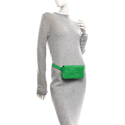 Bottega Veneta Paper Calfskin Intreccio Cassette Belt Bag Parakeet 2 of 11