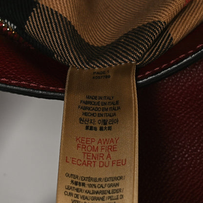 Burberry Soft Grain Calfskin Small Buckle Tote Antique Red 8 of 14