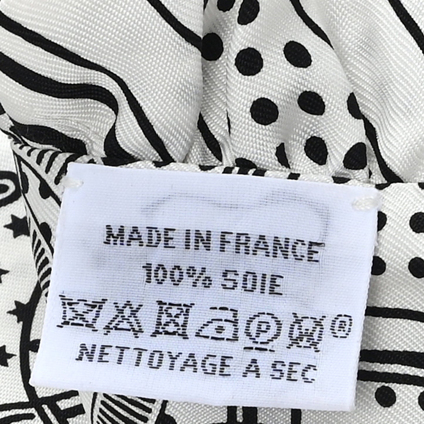Silk Eperon d'Or Bandana Ruffle Twilly White Black
