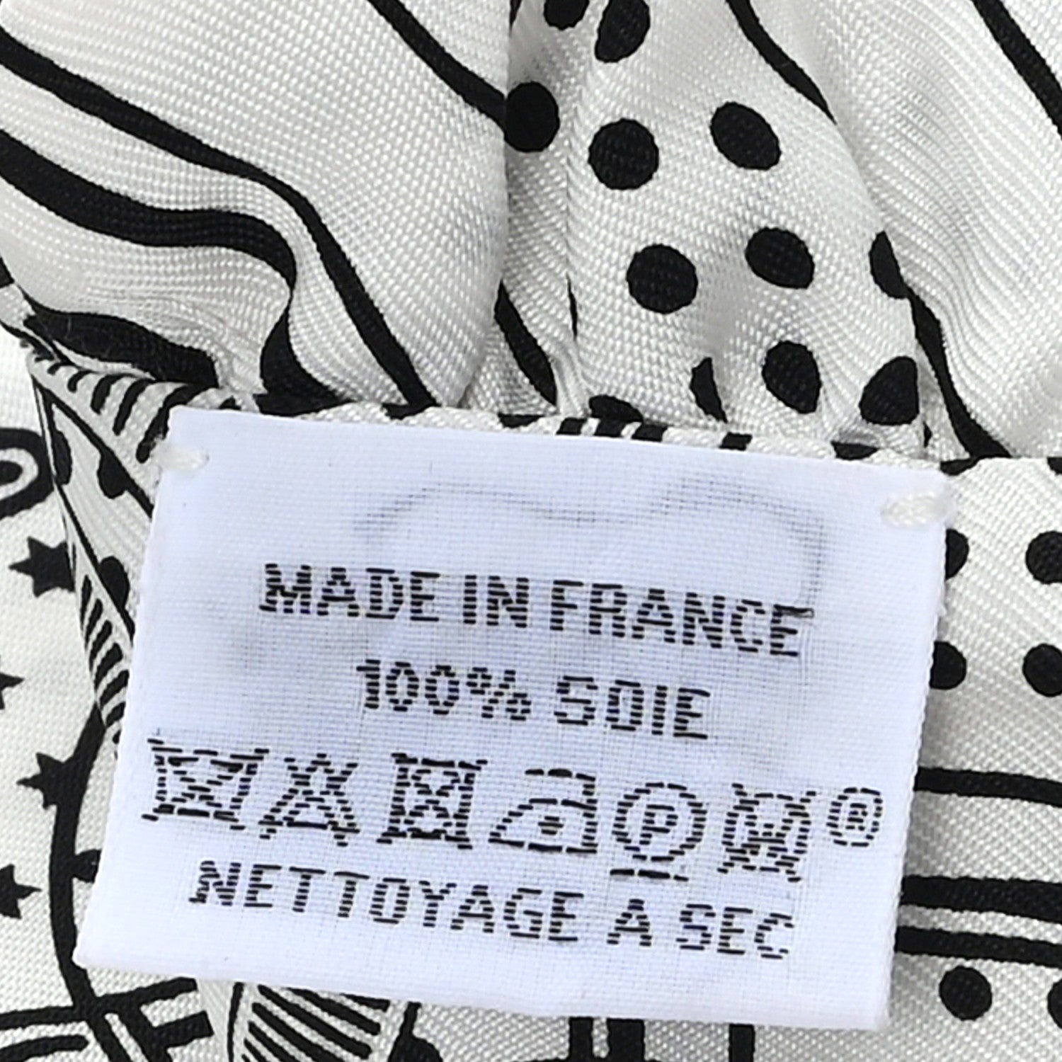 Hermes Silk Eperon d'Or Bandana Ruffle Twilly White Black 3 of 3