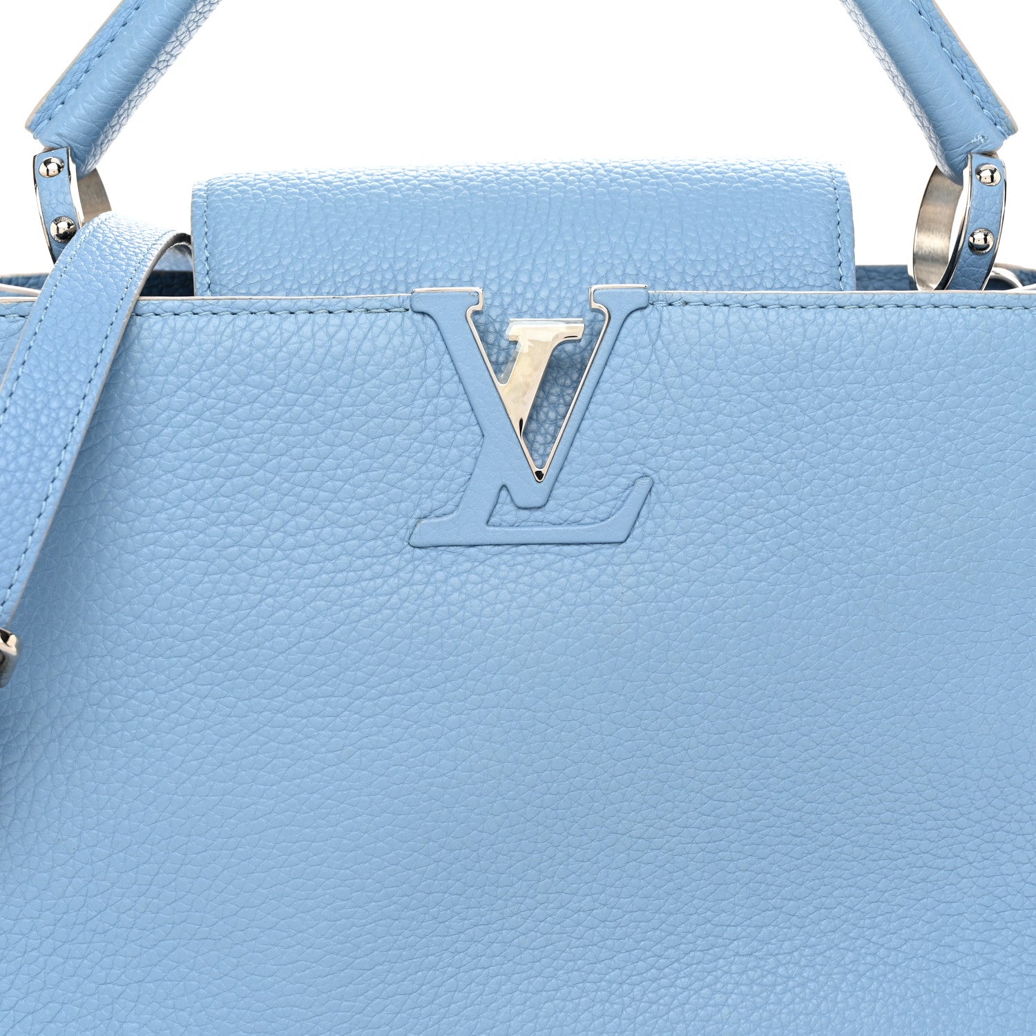 Louis Vuitton Taurillon Capucines BB Light Blue 7 of 9