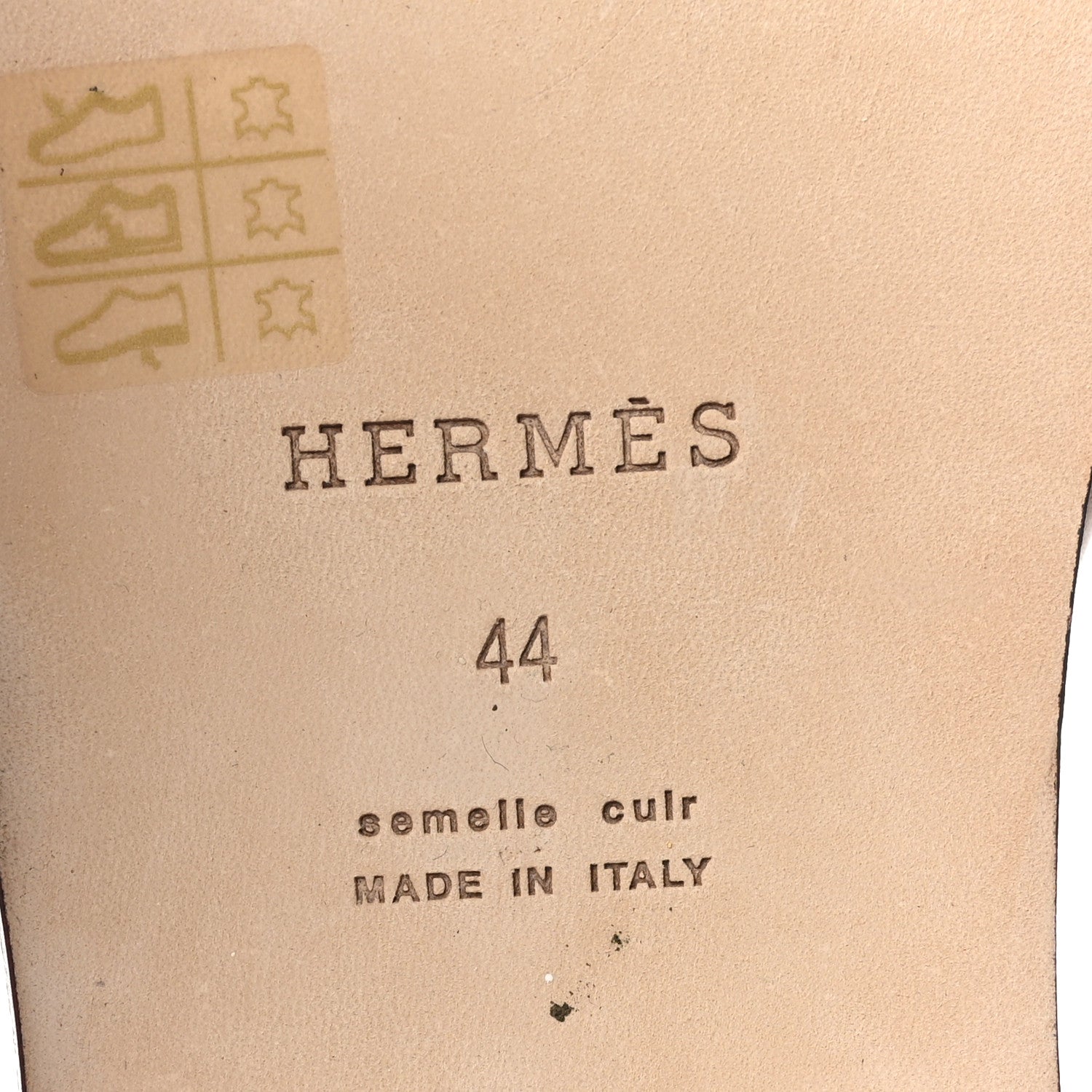 Hermes Calfskin Mens Izmir Sandals 44 Gold 8 of 11