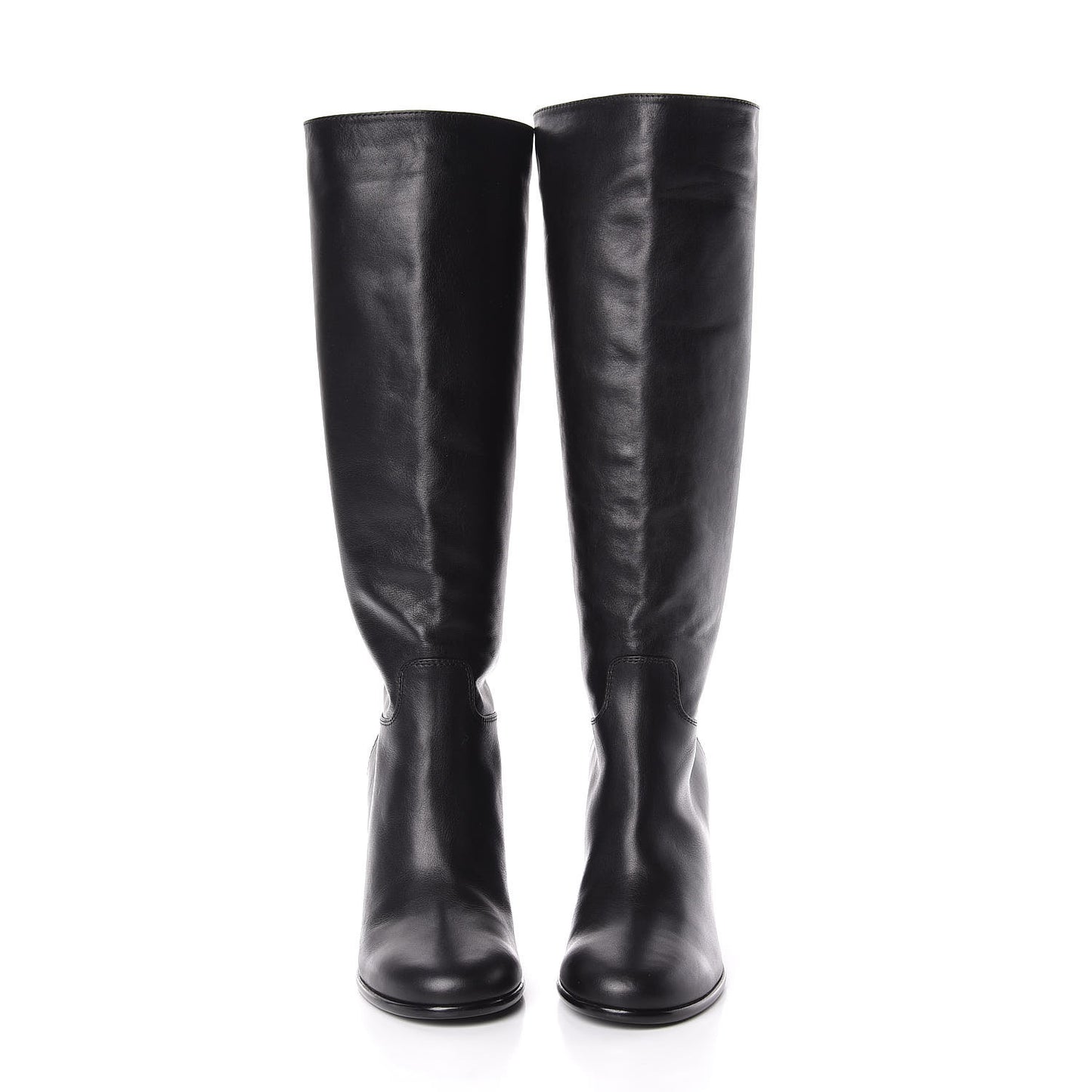 Calfskin Tall CC Boots 41.5 Black