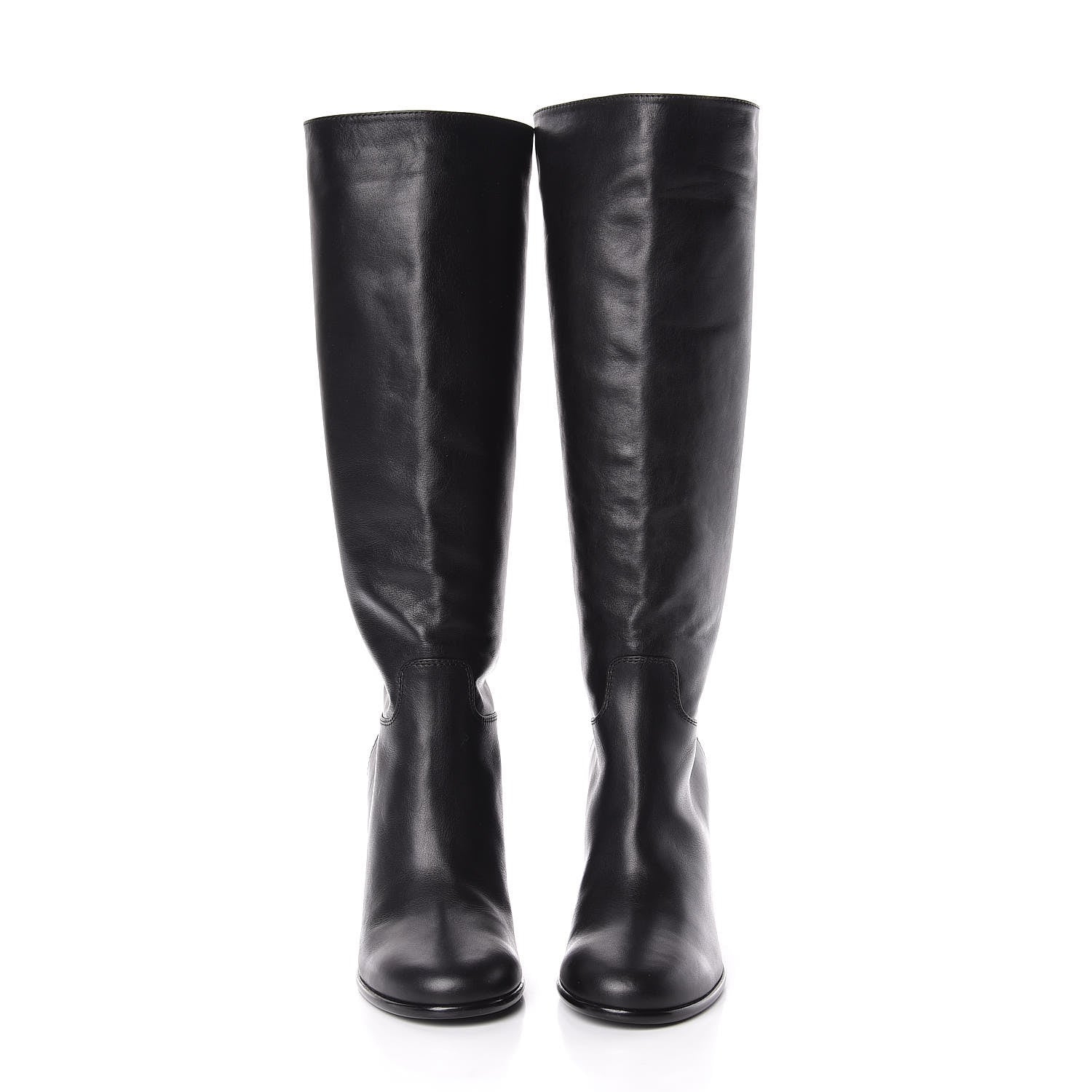 Chanel Calfskin Tall CC Boots 41.5 Black 2 of 7