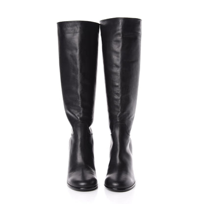 Chanel Calfskin Tall CC Boots 41.5 Black 2 of 7