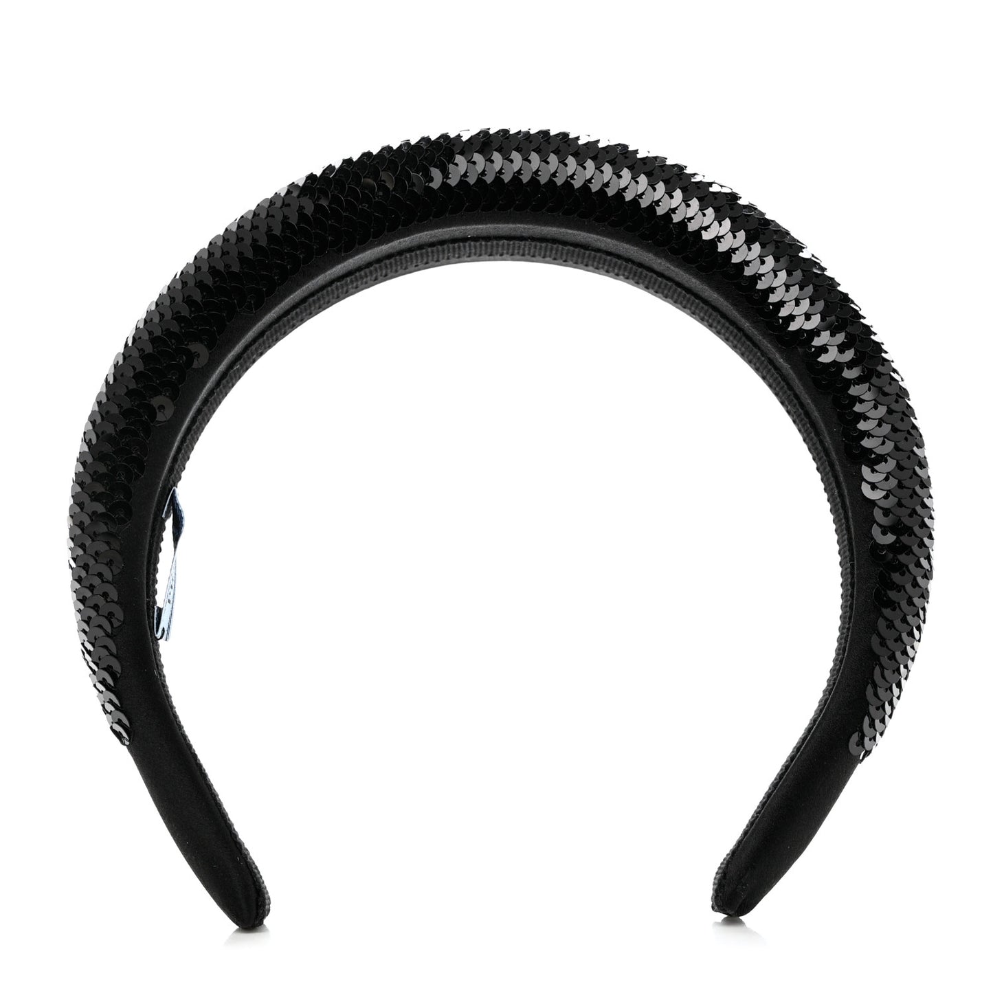Satin Sequin Embellished Headband Clear Black