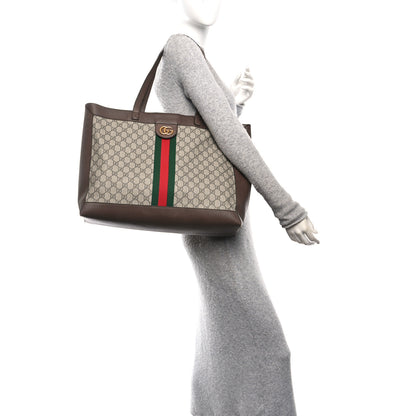 Gucci GG Supreme Monogram Web Ophidia Tote Brown 2 of 11