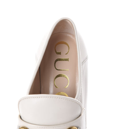 Gucci Malaga Kid Pearl Studded Vegas Platform Loafers 39 Mystic White 5 of 9