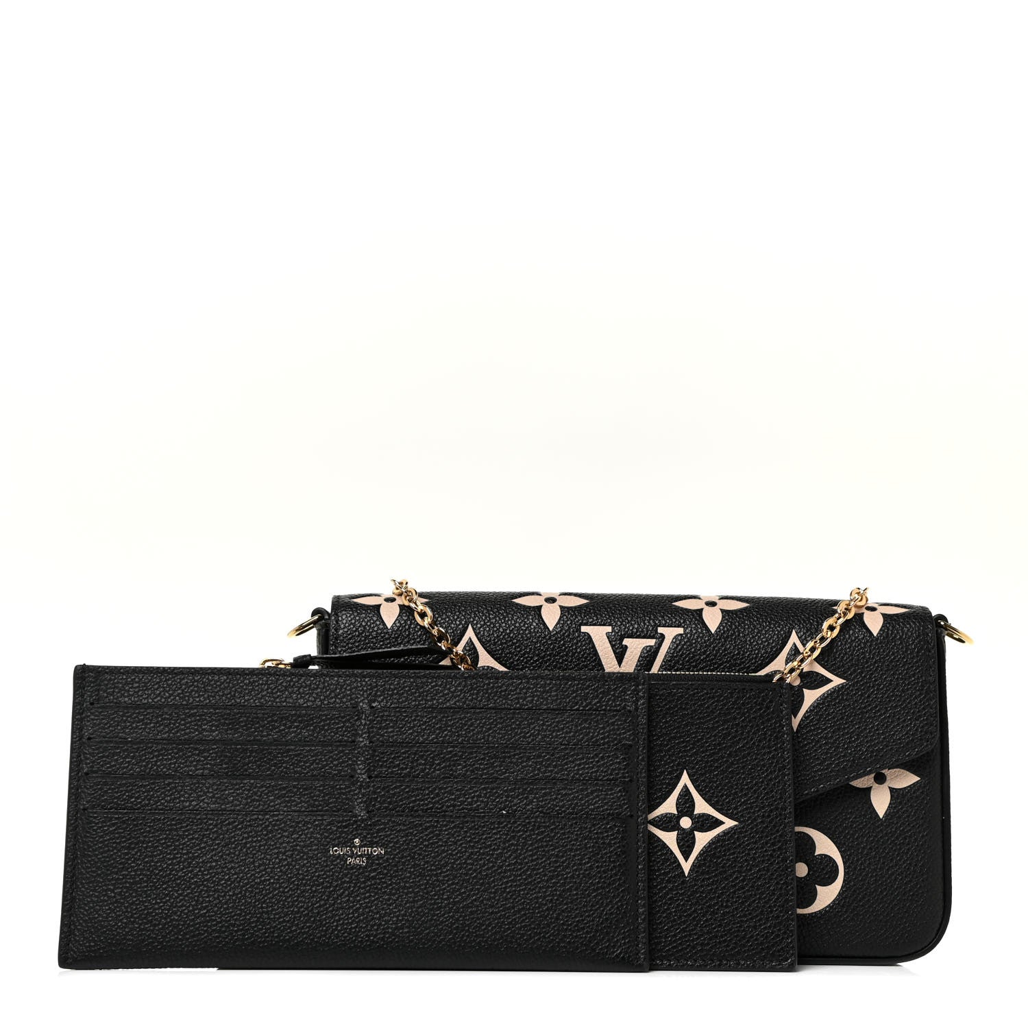 Louis Vuitton Empreinte Monogram Giant Felicie Pochette Black Beige 1 of 11