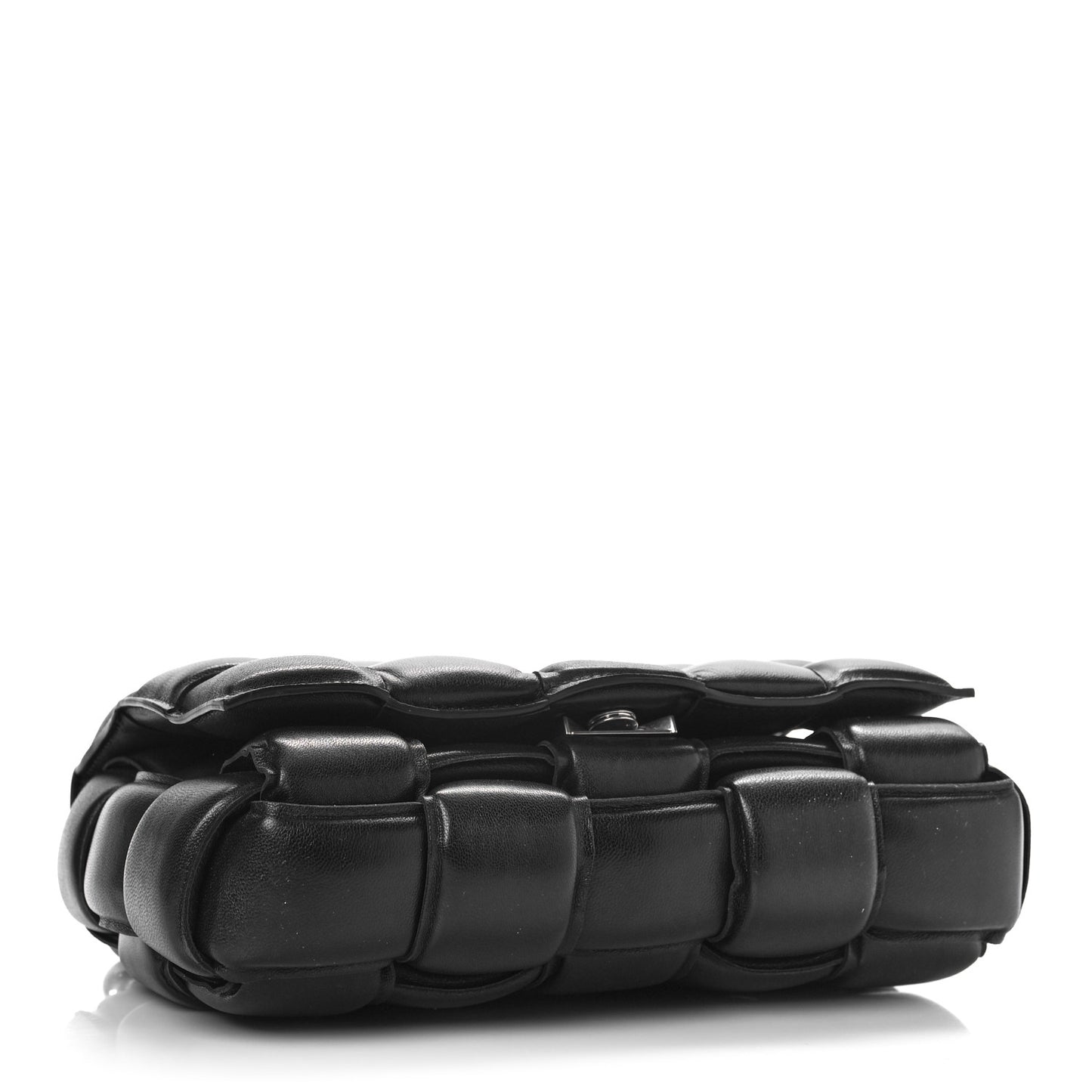 Lambskin Maxi Intreccio Padded Chain Cassette Crossbody Bag Black