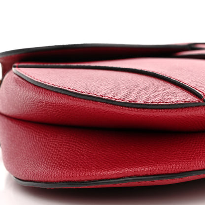 Christian Dior Grained Calfskin Saddle Bag Red 9 of 11