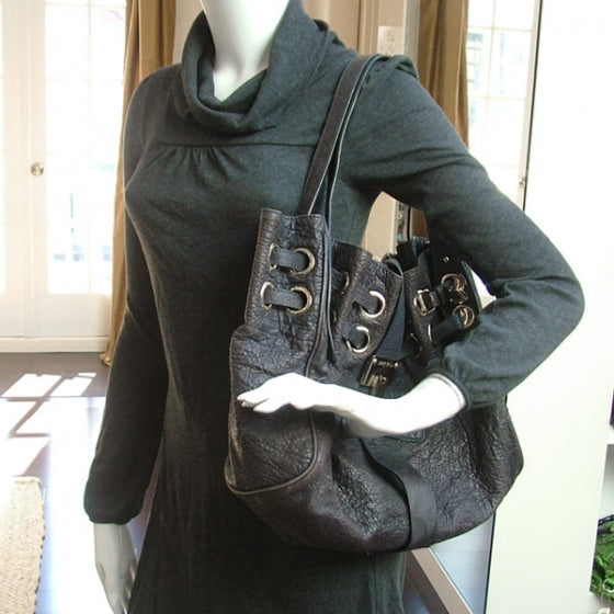 Jimmy Choo Drummed Leather RAMONA Navy 2 of 13