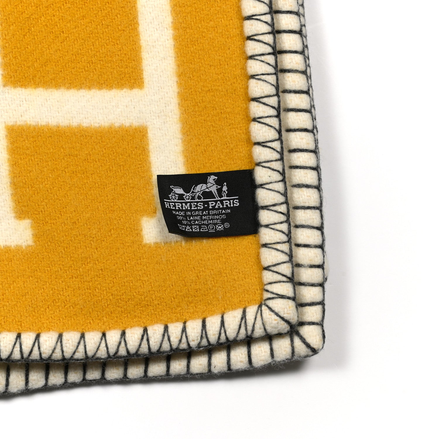 Hermes Wool Cashmere Avalon III Blanket Gris Soleil 3 of 3
