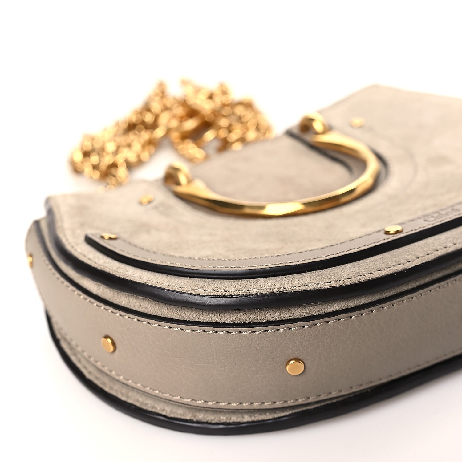 Chloe Calfskin Suede Medium Pixie Shoulder Bag Motty Grey 8 of 9