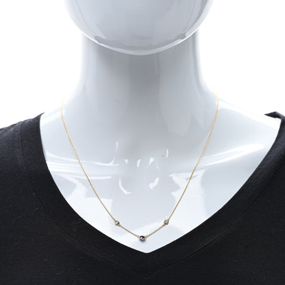 Tiffany 18K Yellow Gold Diamond Blue Sapphire Elsa Peretti Color by the Yard 3 Station Necklace 3 of 4