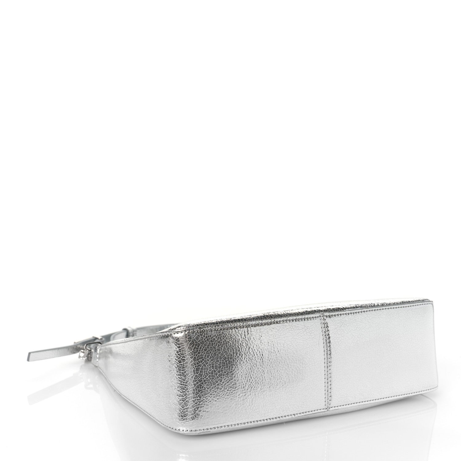 Givenchy Metallic Lambskin Small Moon Cut Out Shoulder Bag Silvery 3 of 7