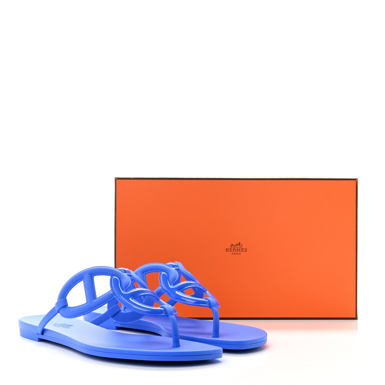 Hermes Rubber Womens Egerie Sandals 39 Bleu Outremer 8 of 8