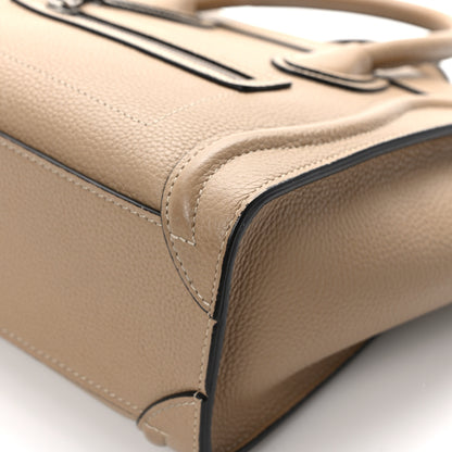 Celine Drummed Calfskin Nano Luggage Dune 12 of 13
