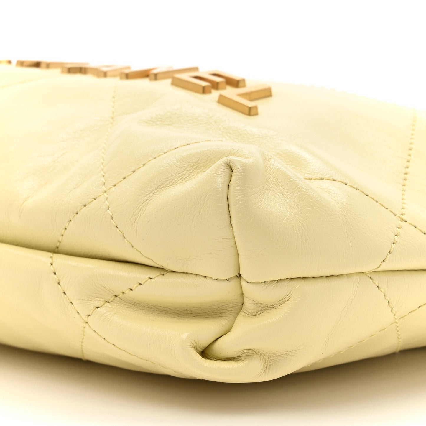 Shiny Calfskin Quilted Mini Chanel 22 Light Yellow