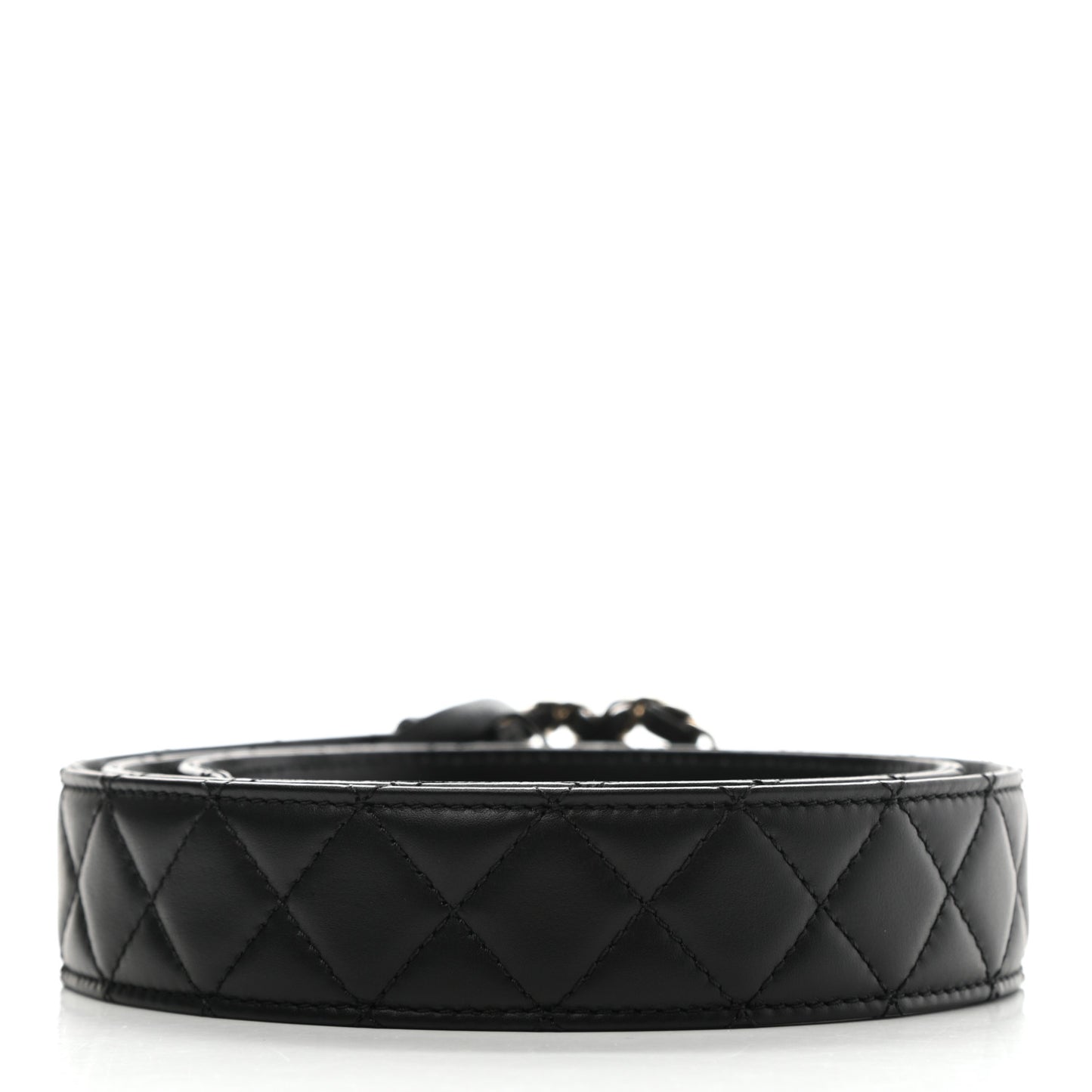 Calfskin Quilted CC Chain Belt 90 36 Black