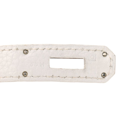 Hermes Taurillon Clemence Lizard Club Birkin 35 Blanc Gris Perle Sanguine 7 of 13