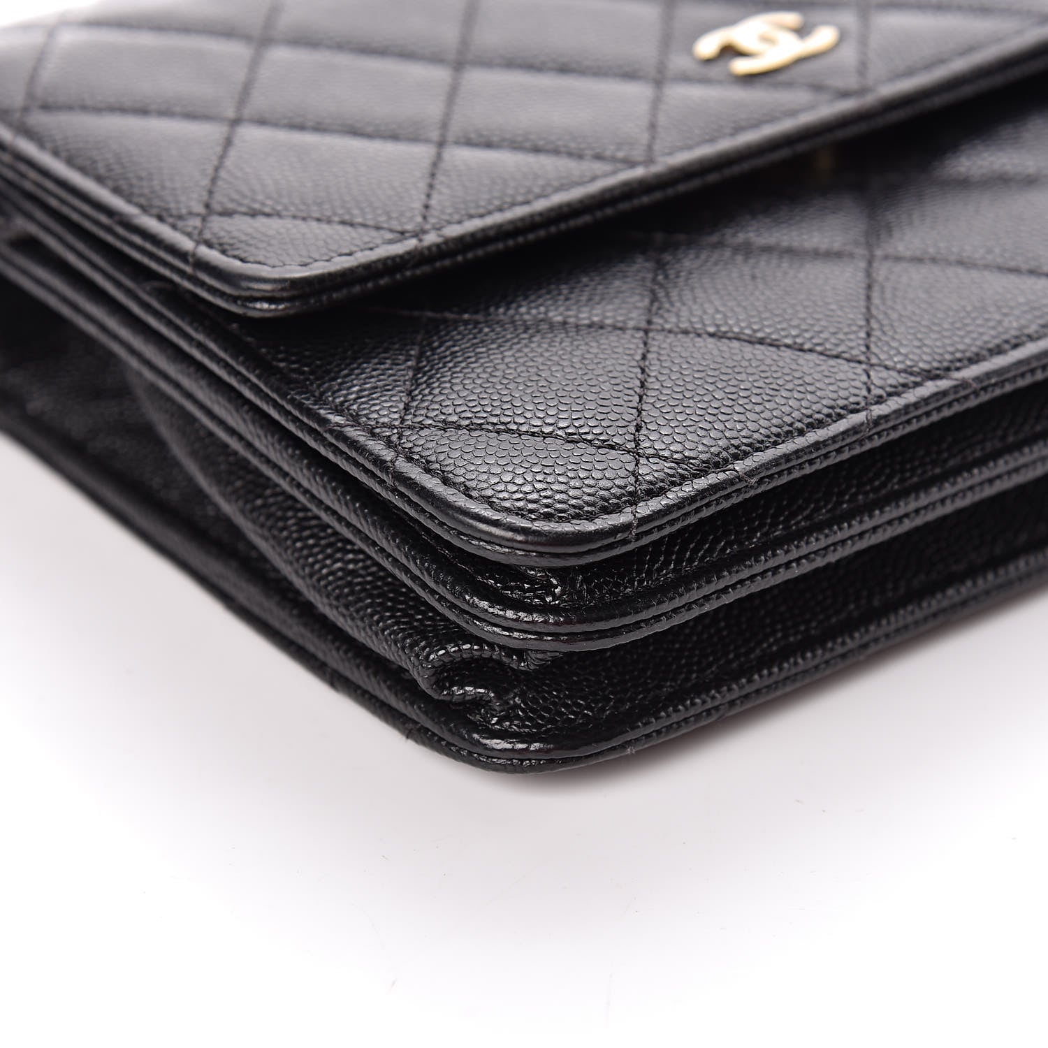 Chanel Caviar Quilted Square Wallet On Chain WOC Black 9 of 14