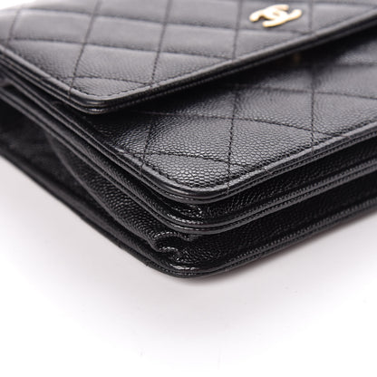 Chanel Caviar Quilted Square Wallet On Chain WOC Black 9 of 14