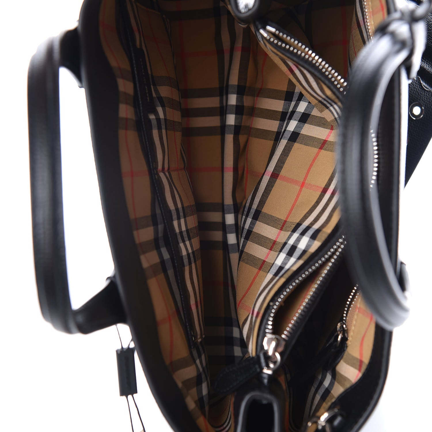 Burberry Derby Calfskin Medium Banner Tote Black 9 of 12