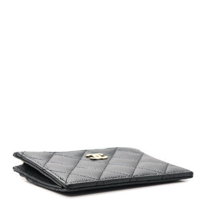 Chanel Caviar Quilted CC Zip Card Holder Black 4 of 8