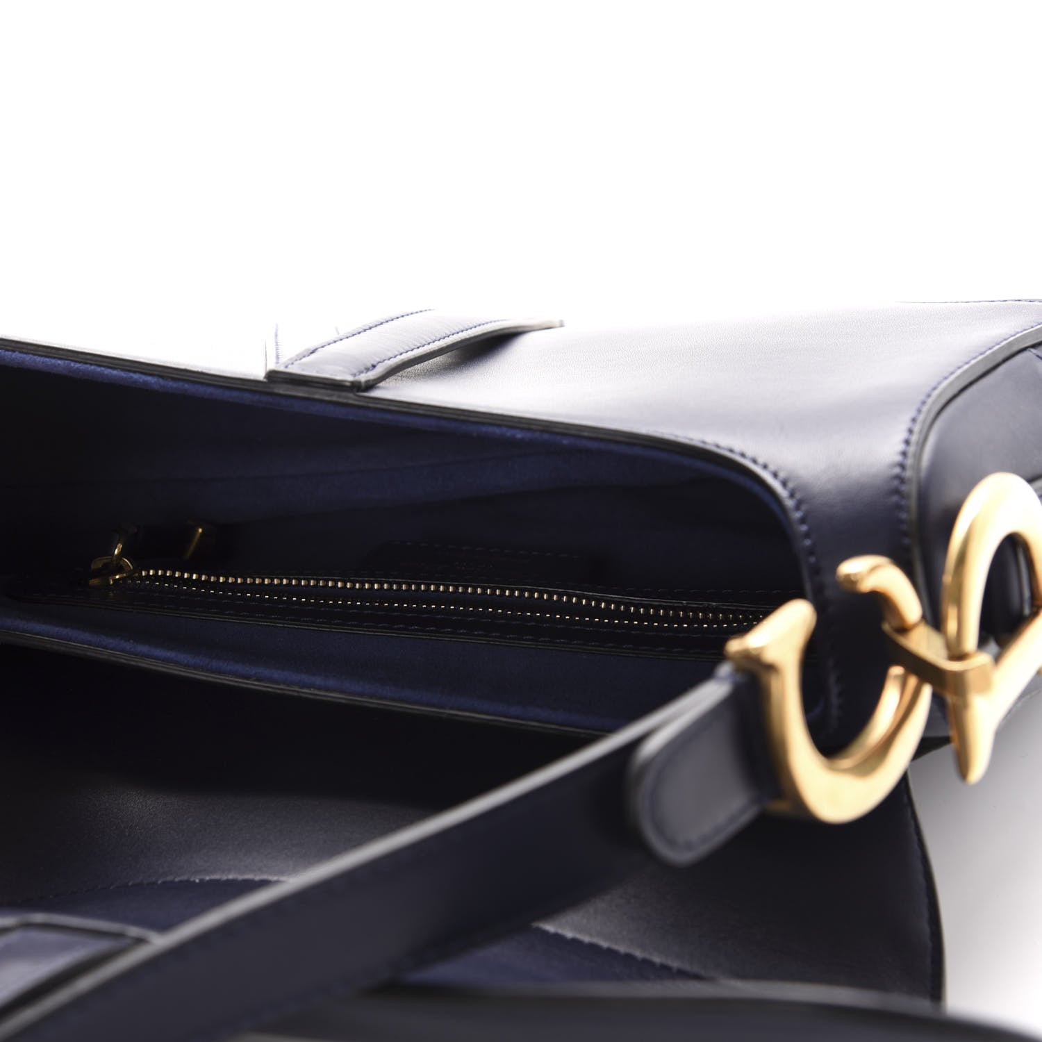 Christian Dior Calfskin Saddle Bag Indigo Blue 5 of 11
