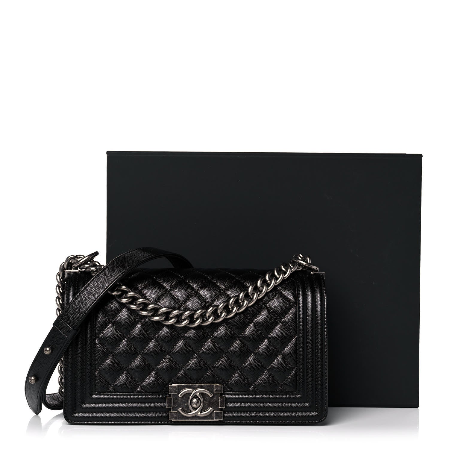 Chanel Caviar Quilted Medium Boy Flap Black 12 of 12