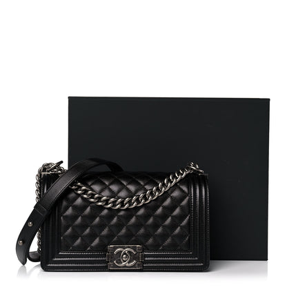 Chanel Caviar Quilted Medium Boy Flap Black 12 of 12