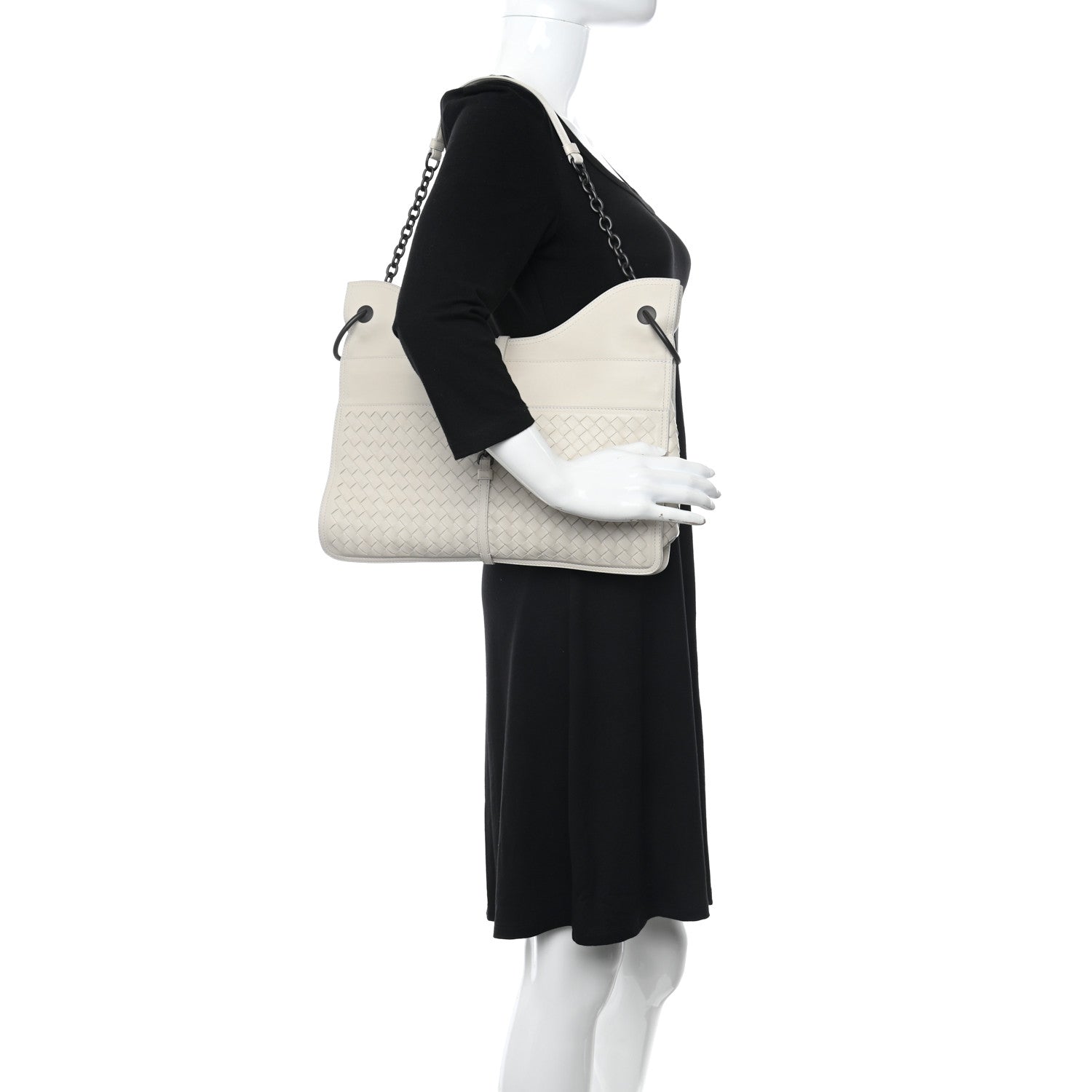 Bottega Veneta Nappa Intrecciato Shoulder Bag White 2 of 9